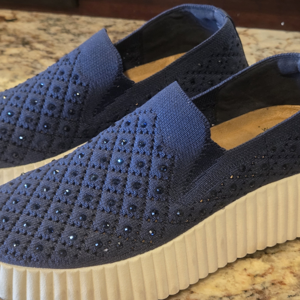 Women's Blue Slip-On Sneakers